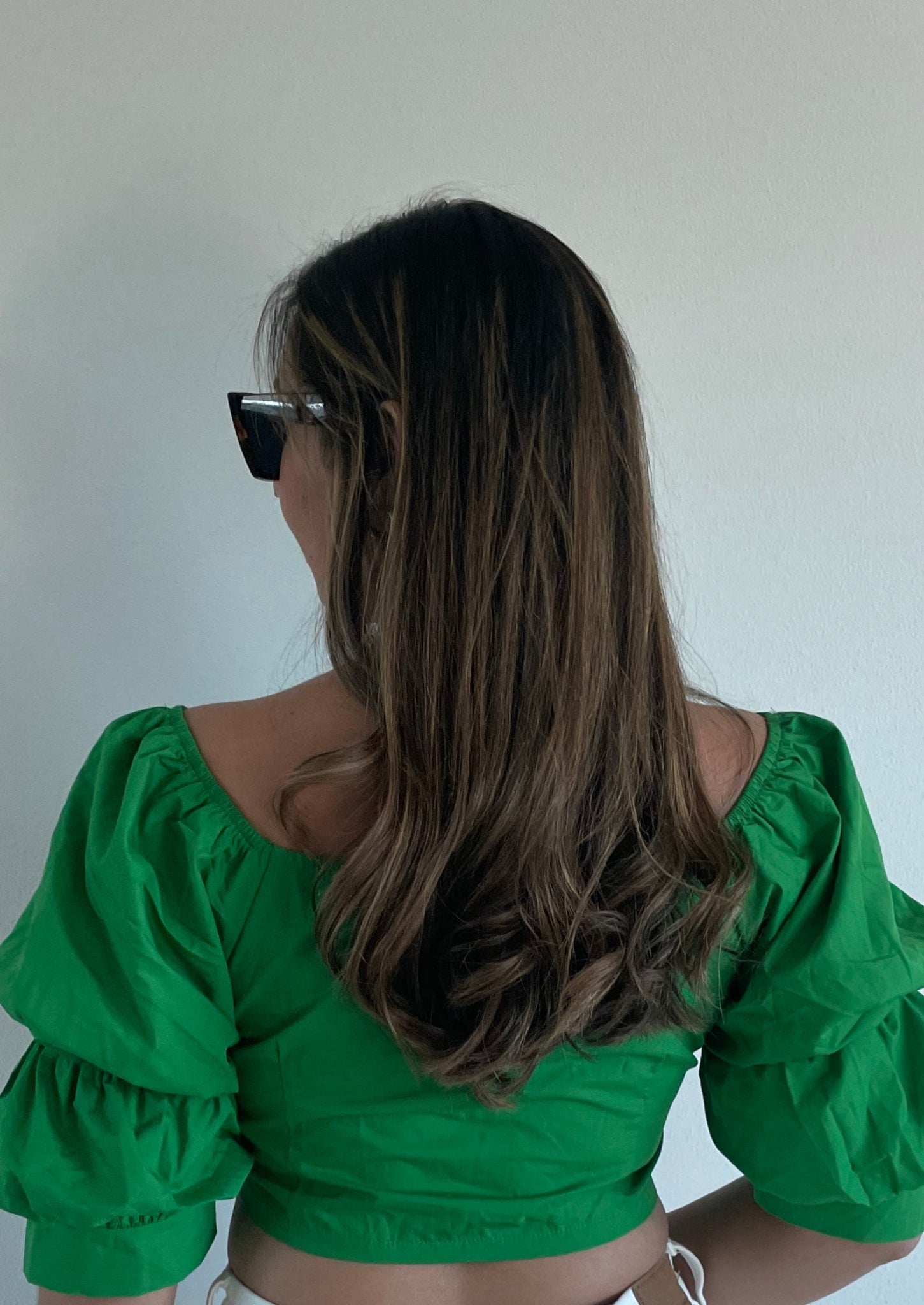 Emerald Green Puff Sleeve Top