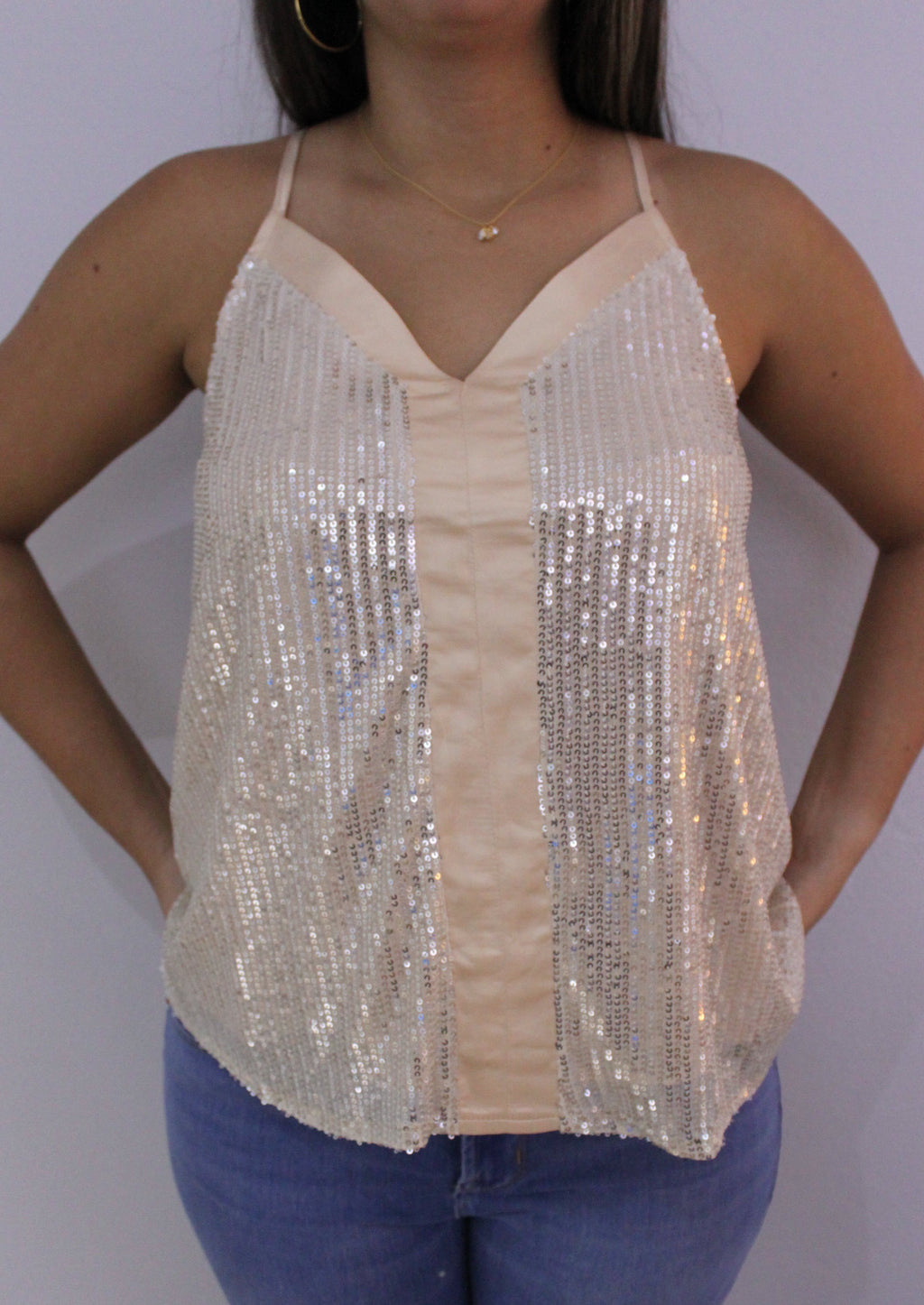 Sequin Champagne Top