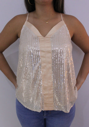 Sequin Champagne Top