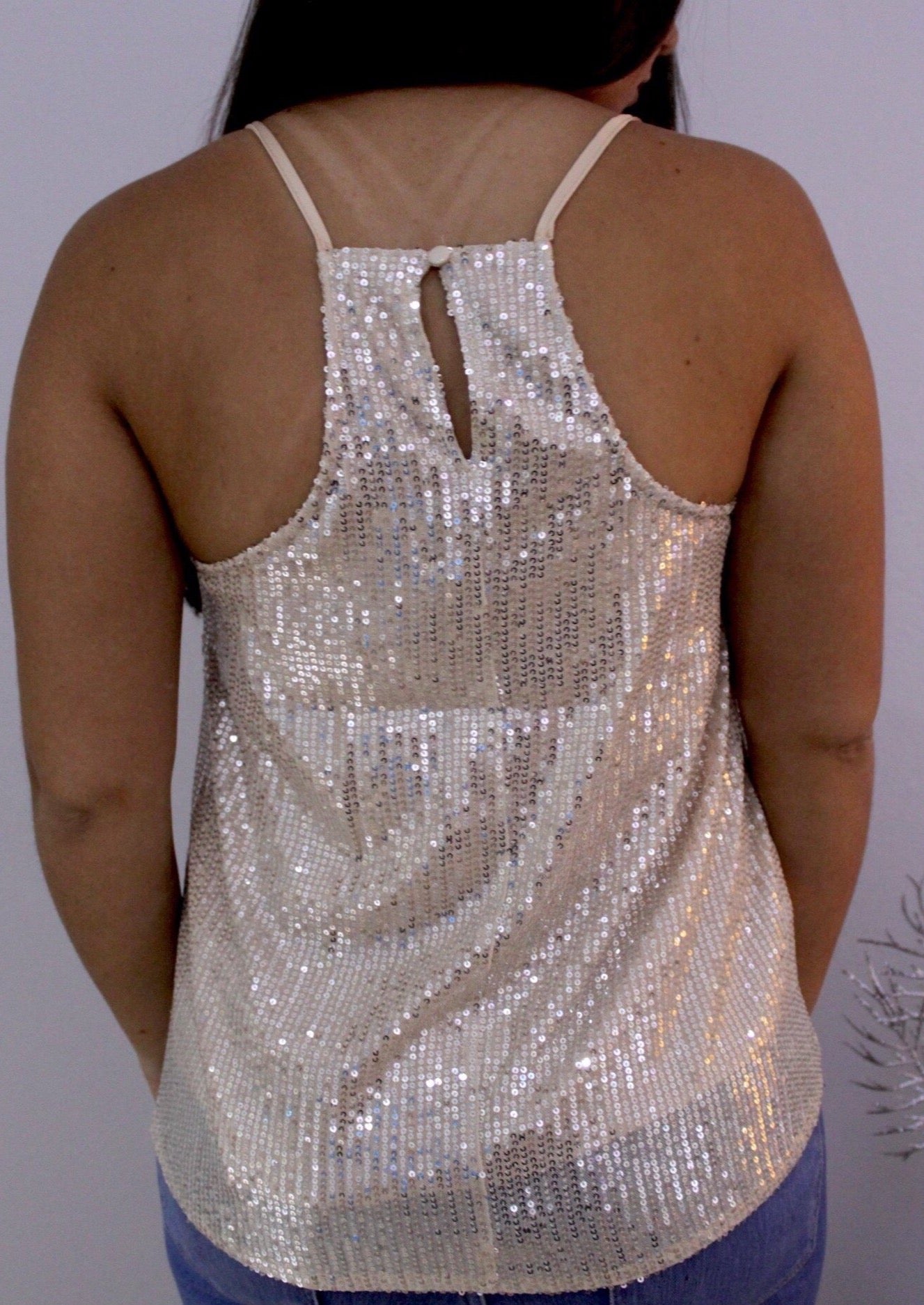 Sequin Champagne Top