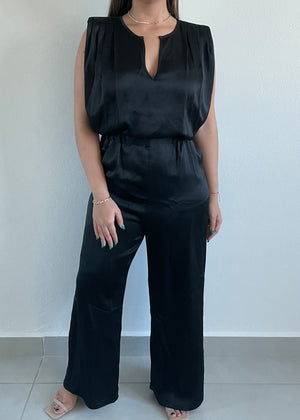 Black Padded Jumpsuit