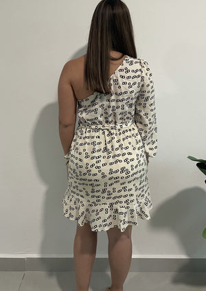 One Shoulder Printed Dress