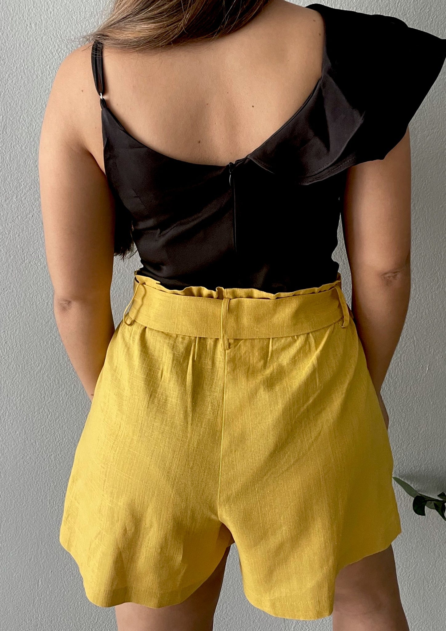 Mustard Pleated Short